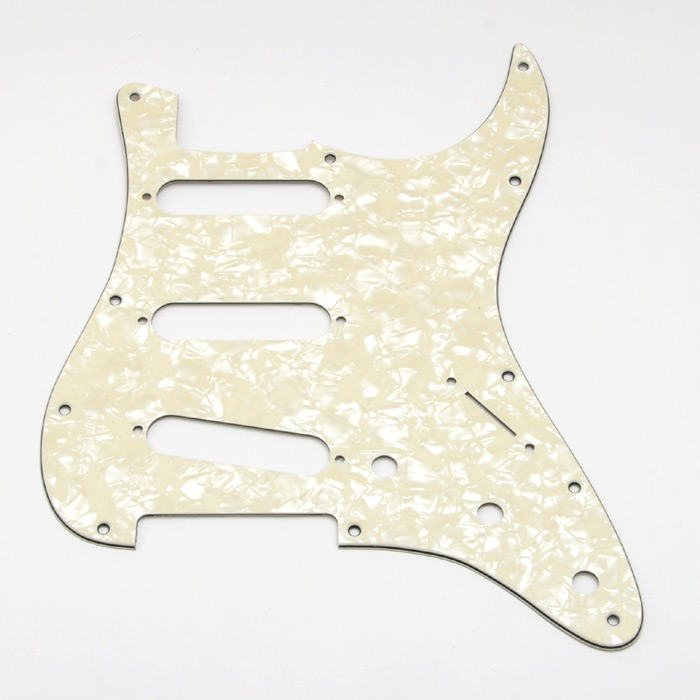 Pickguard für Strat, Standard SSS, white pearl