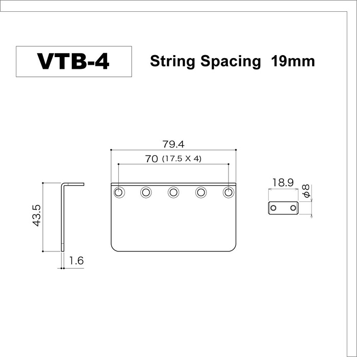 Gotoh Vintage Bass Bridge VTB-4, Relic Series