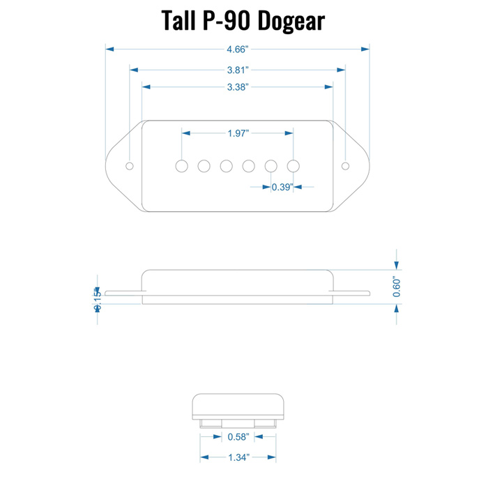 Lollar P90 Dogear Bridge, Black