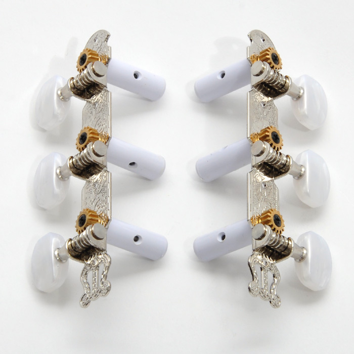 Classic Tuners, Nickel, Pearl Knobs