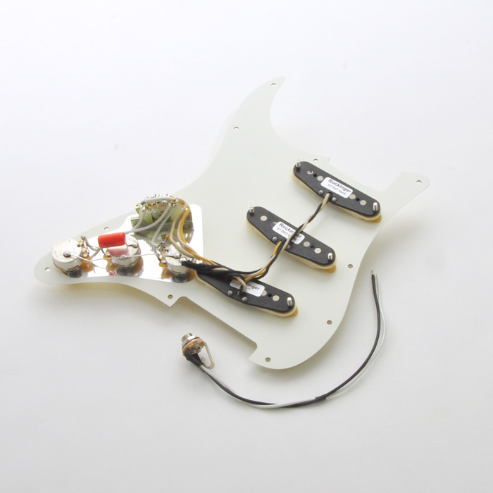 Rockinger Pre-Wired Pickguard für Strat, ST-RAT Pickups, Aged White