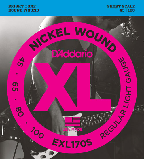 D'Addario Bass Strings Short Scale, EXL170S, 045-100