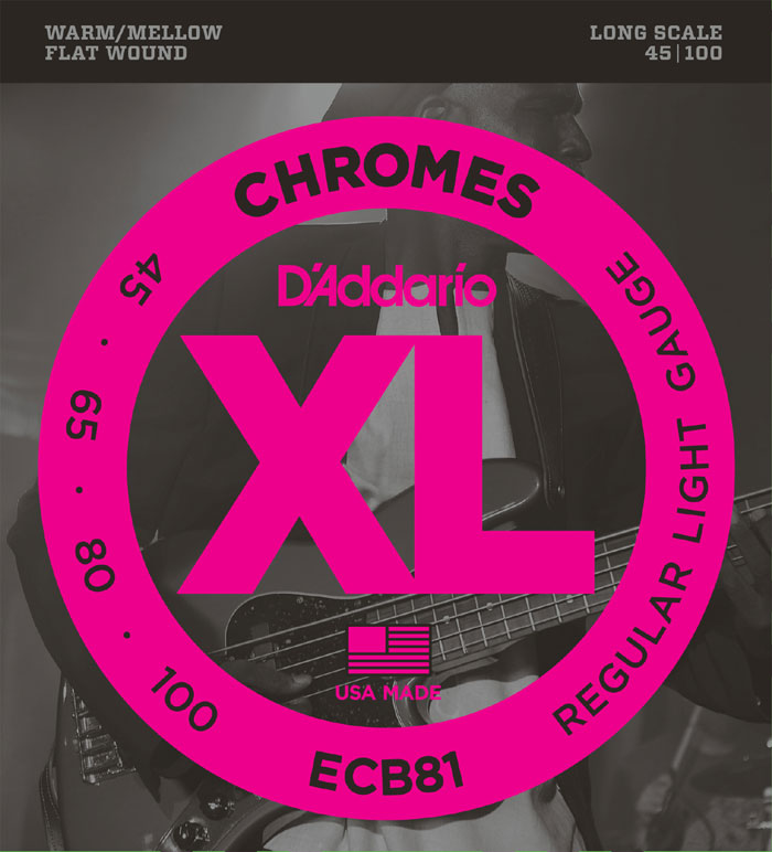 D'Addario Bass Strings Flatwound ECB81, 045-100