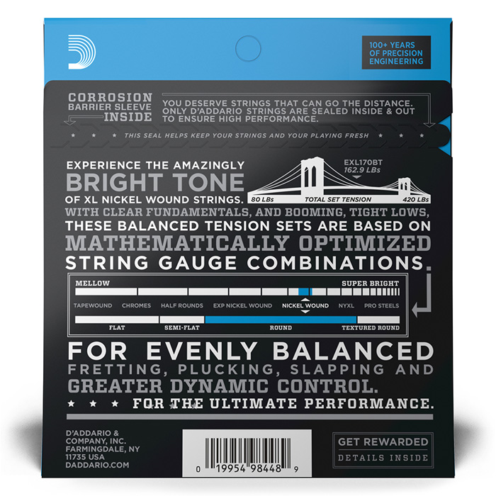 D'Addario Balanced Tension EXL170BT Bass Strings