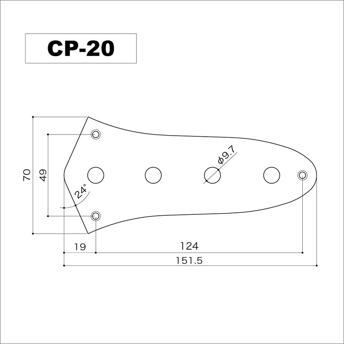 Gotoh Kontrollplatte für Jazz Bass CP-20, Relic Series